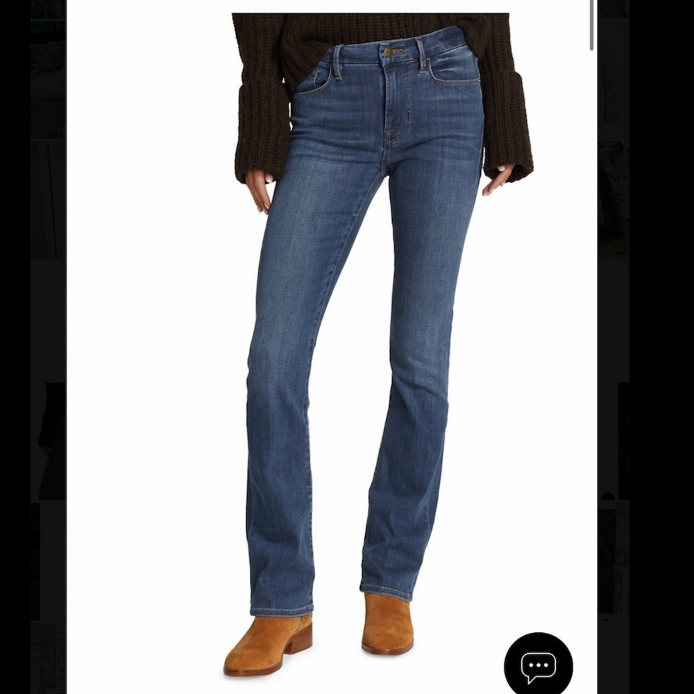 Frame Le Mini Boot Mid-Rise Stretch Flare Jeans (sz 25)